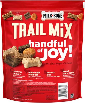 Show full view: Milk-Bone Trail Mix with Real Beef & Sweet Potato Chewy & Crunchy Dog Treats, 40-oz bundle slide 5 of 12