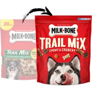 Milk-Bone Trail Mix with Real Beef & Sweet Potato Chewy & Crunchy Dog Treats, 20-oz bag