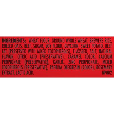 Show full view: Milk-Bone Trail Mix with Real Beef & Sweet Potato Chewy & Crunchy Dog Treats, 9-oz bag, bundle of 6 slide 9 of 12