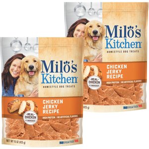 MILO'S KITCHEN Chicken Jerky Recipe Dog Treats, 15-oz bag, bundle