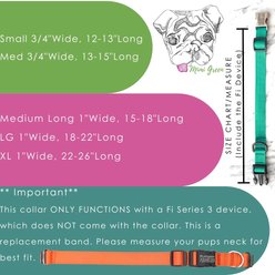 Mimi Green Fi Series 3 Compatible Nylon Personalized Dog Collar, Peacock Blue, X-Large slide 2 of 6