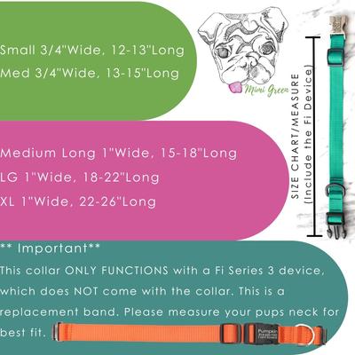 Show full view: Mimi Green Fi Series 3 Compatible Nylon Personalized Dog Collar, Raspberry, Small slide 7 of 7