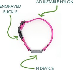 Mimi Green Fi Series 3 Compatible Nylon Personalized Dog Collar, Red, Large slide 2 of 6