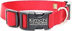 Mimi Green Fi Series 3 Compatible Nylon Personalized Dog Collar, Red, Medium Long
