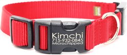 Mimi Green Fi Series 3 Compatible Nylon Personalized Dog Collar, Red, X-Large