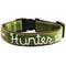 Show in main carousel: Mimi Green Hand Embroidered Velvet Personalized Dog Collar, Hunter Green, Large: 18 to 22-in neck, 1-in wide slide 1 of 4