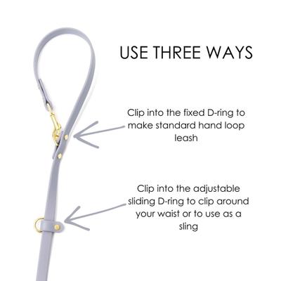 Show full view: Mimi Green Hands Free Convertible Waterproof Biothane Dog Leash, Pastel Purple, 6-ft long, 5/8-in wide slide 5 of 5