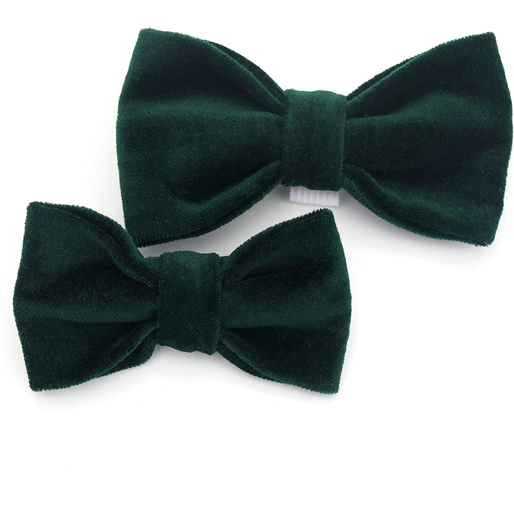 Mimi Green Holiday Velveteen Bow Tie Dog Collar Accessory, Forest Green, Medium