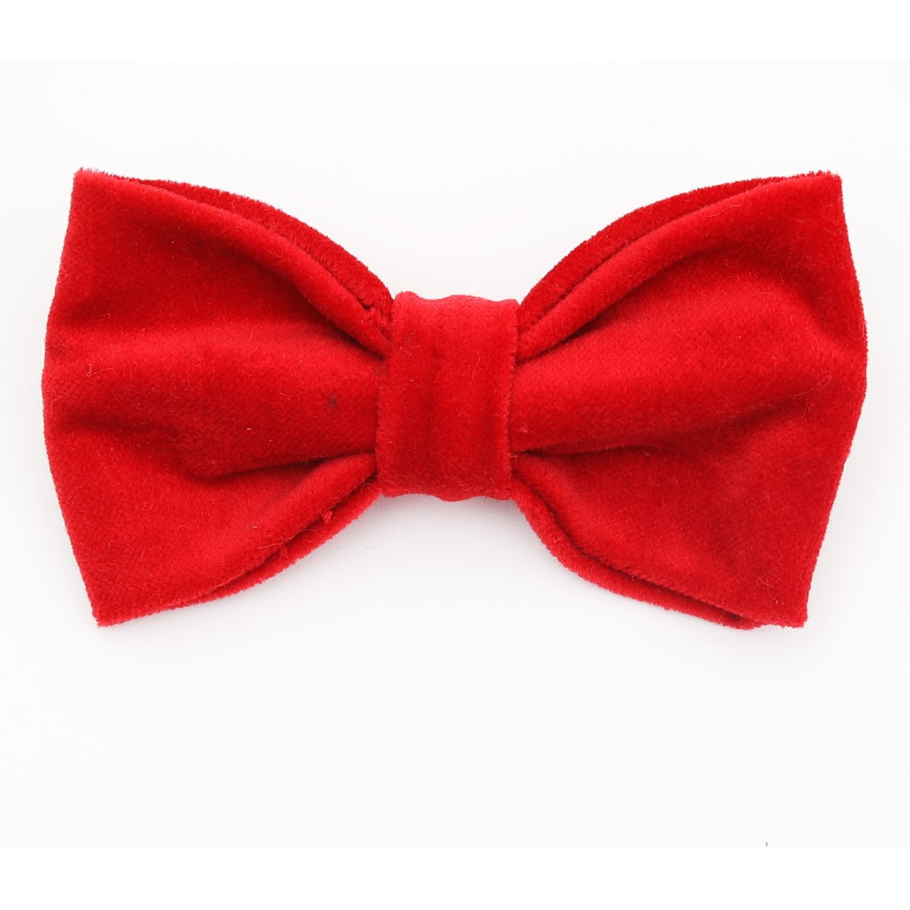 Mimi Green Holiday Velveteen Bow Tie Dog Collar Accessory, Scarlet Red, Medium