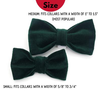 Show full view: Mimi Green Holiday Velveteen Bow Tie Dog Collar Accessory, Scarlet Red, Medium slide 6 of 7