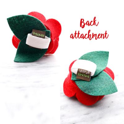 Show full view: Mimi Green Holly Dog & Cat Collar Accessory, Red/Green, Medium slide 3 of 3