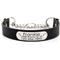 Show in main carousel: Mimi Green Leather Martingale Dog Collar with ID Riveted Nameplate, Black, Medium/Long slide 1 of 6