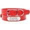 Show in main carousel: Mimi Green Leather with Personalized Name Plate Dog Collar, Red, Medium-Large: 18 to 22-in neck, 1-in wide slide 1 of 8