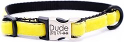 Mimi Green Nylon Velvet Personalized Dog & Cat Collar, Yellow, Small: 8 to 10-in neck, 3/8-in wide