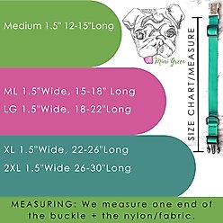 Mimi Green Nylon Velvet Personalized Dog & Cat Collar, Zack Teal, X-Small: 6 to 8-in neck, 3/8-in wide slide 2 of 2