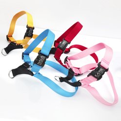 Mimi Green Personalized Nylon Harness with Black Plastic Buckle Dog Harness, Pink, X-Small