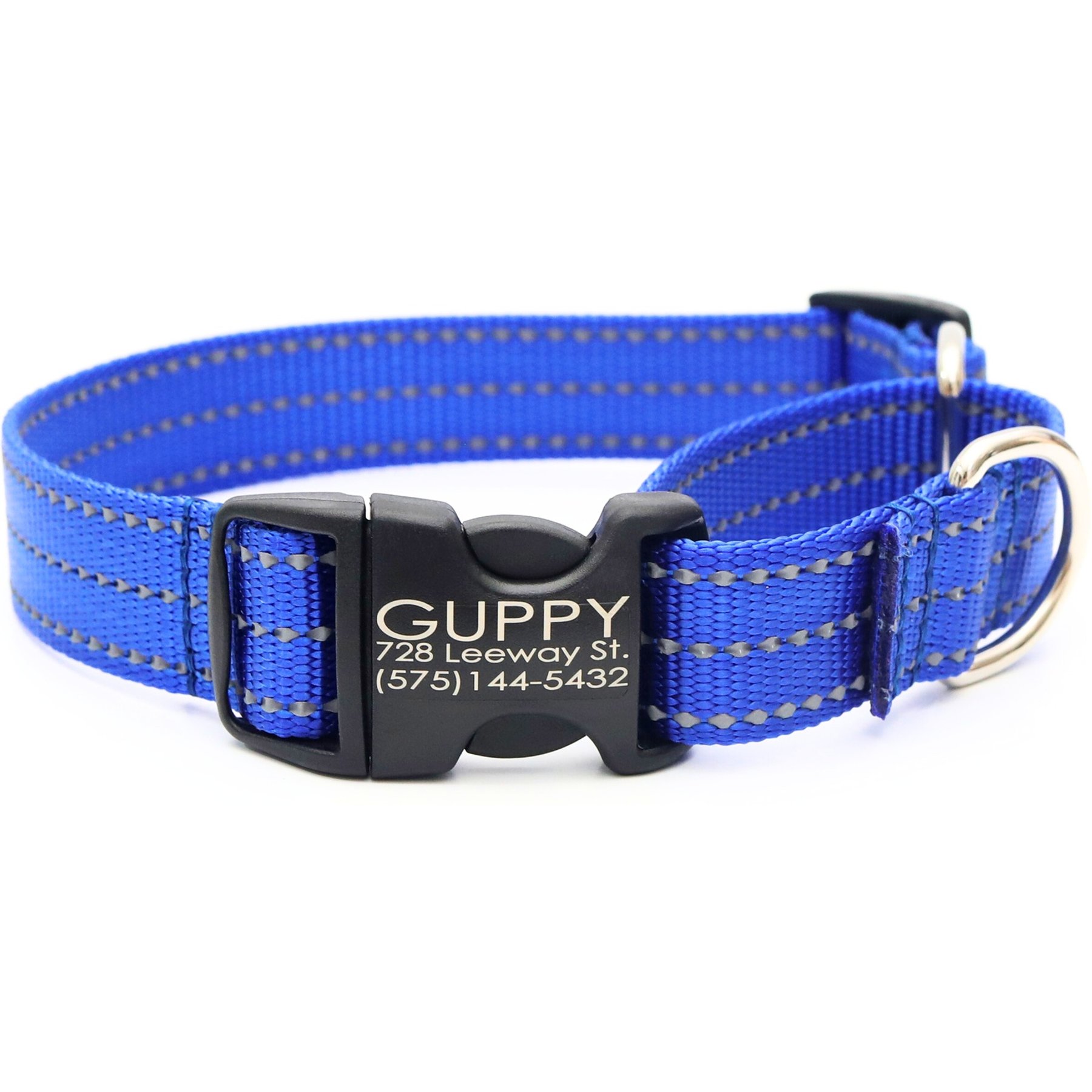 Mimi Green Personalized Nylon Reflective Martingale Dog Collar, Royal Blue, X-Large: 22 to 26-in neck, 1-in wide