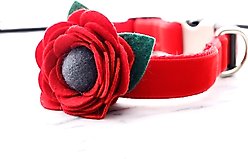 Mimi Green Poppy Flower Dog Collar Accessory, Red, Medium