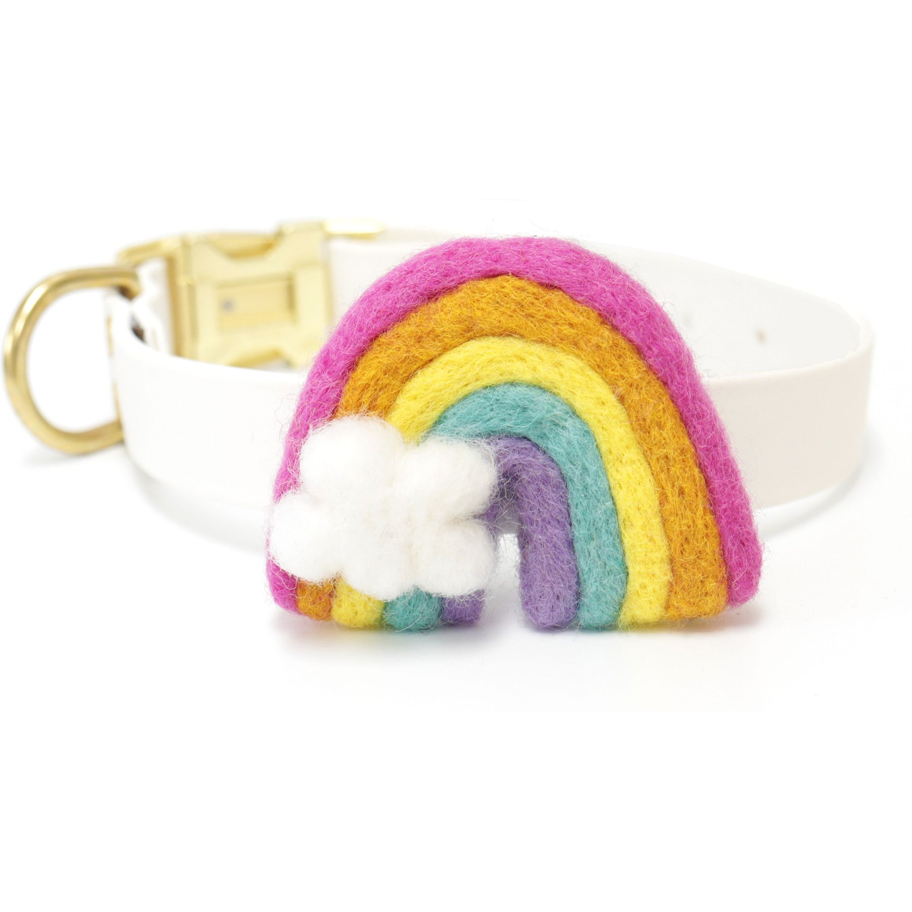 Mimi Green Rainbow Dog Collar Accessory, Bright, Medium