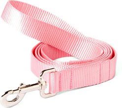 Mimi Green Shiny Silver Clip Nylon Standard Dog Leash, Pink, 5-ft long, 5/8-in wide