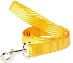 Mimi Green Shiny Silver Clip Nylon Standard Dog Leash, Yellow, 6-ft long, 5/8-in wide