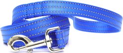 Mimi Green Shiny Silver Clip Reflective Standard Nylon Dog Leash, Royal Blue, 6-ft long, 1-in wide