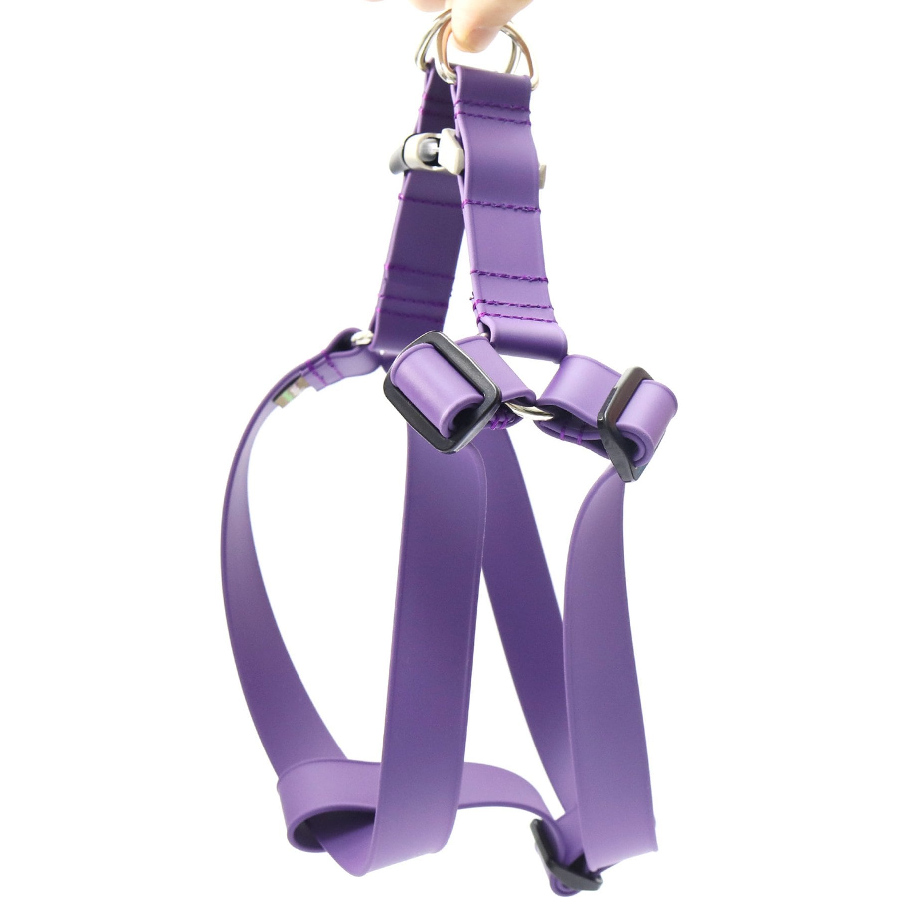 Mimi Green Step In Lightweight Engraved Hybrid Buckle Biothane Basic Dog Harness, Purple, Large: 17 to 24-in chest