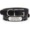 Show in main carousel: Mimi Green Studded Leather Dog Collar with Personalized Riveted Nameplate, Black, Large slide 1 of 5