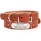Show in main carousel: Mimi Green Studded Leather Dog Collar with Personalized Riveted Nameplate, Chestnut, Medium slide 1 of 5