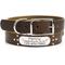Show in main carousel: Mimi Green Studded Leather Dog Collar with Personalized Riveted Nameplate, Olive, X-Large slide 1 of 6