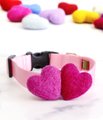 Mimi Green Valentine Dog & Cat Collar Heart Accessory, Small, Pink