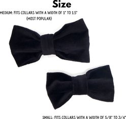 Mimi Green Velveteen Bow Tie Dog Collar Accessory, Black, Medium slide 2 of 7