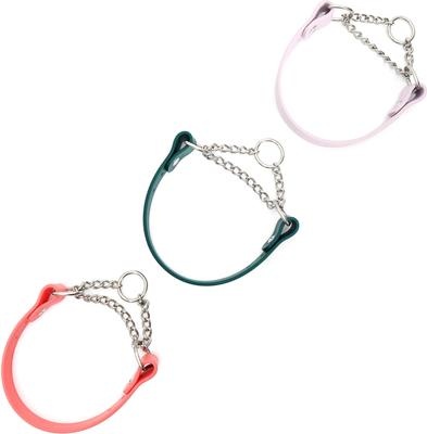 Show full view: Mimi Green Waterproof Leather Martingale Dog Collar with Personalized ID Tag, Coral Pink, X-Large slide 2 of 6