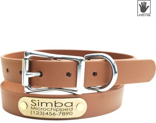 Show full view: Mimi Green Waterproof with Riveted Name Plate Dog Collar, Mesa, Small 5/8" slide 3 of 4