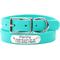 Show in main carousel: Mimi Green Waterproof with Riveted Name Plate Dog Collar, Teal, Small 5/8" slide 1 of 5