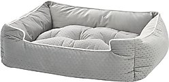 Mina Victory Quilted Bolster Dog Bed, Grey
