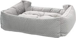 Mina Victory Quilted Bolster Dog Bed, Grey slide 2 of 4