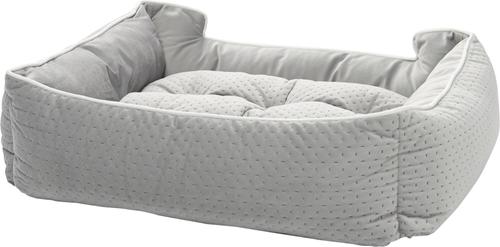Show full view: Mina Victory Quilted Bolster Dog Bed, Grey slide 2 of 5