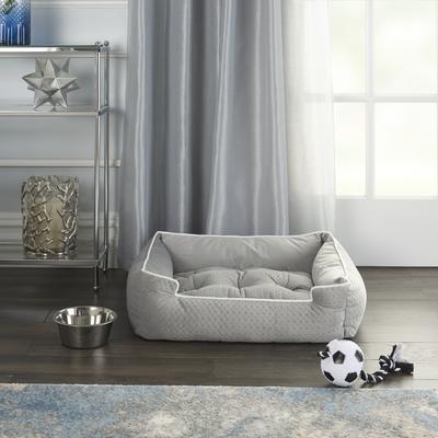 Show full view: Mina Victory Quilted Bolster Dog Bed, Grey slide 3 of 5