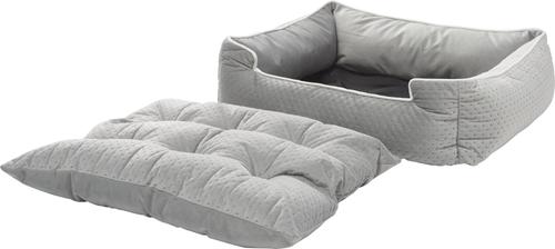 Show full view: Mina Victory Quilted Bolster Dog Bed, Grey slide 4 of 5