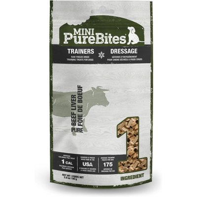PureBites Mini-PureBites Trainers Beef Liver Freeze-Dried Raw Dog Treats, 3-oz bag