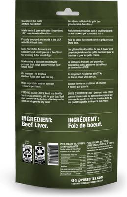 Show full view: Mini-PureBites Trainers Beef Liver Freeze-Dried Raw Dog Treats, 3-oz bag slide 3 of 9