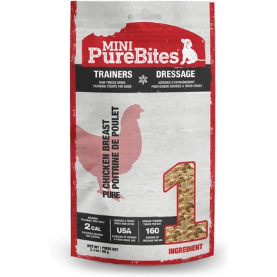 PureBites Mini-PureBites Trainers Chicken Breast Freeze-Dried Raw Dog Treats, 2.1-oz bag