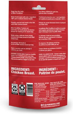 Show full view: Mini-PureBites Trainers Chicken Breast Freeze-Dried Raw Dog Treats, 2.1-oz bag slide 3 of 9