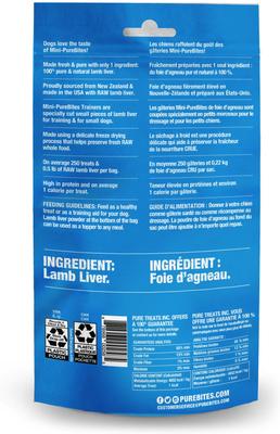Show full view: Mini-PureBites Trainers Lamb Liver Freeze-Dried Raw Dog Treats, 2.4-oz bag slide 3 of 10