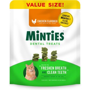 Minties Chicken Flavored Cat Dental Treats, 10-oz bag