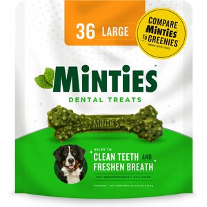 Minties Medium Mint-Flavored Dental Dog Treats, 25-50 lbs