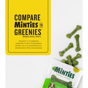 Minties Medium Mint Flavored Dental Treats for Dogs, 25-50 lbs, 32-oz, 40 count