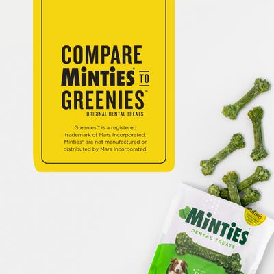Show full view: Minties Medium Mint Flavored Dental Treats for Dogs, 25-50 lbs, 34 count slide 3 of 9