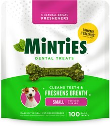 Minties Tiny/Small Mint Flavored Dental Treats for Dogs, 5-24 lbs, 100 count